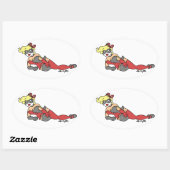 No Capes V Superhero/Supervillineピンアップステッカー 楕円形シール (シート)