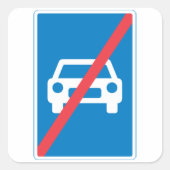 No Cars Sign スクエアシール (正面)