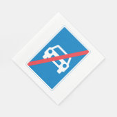 No Cars Sign スタンダードランチョンナプキン (角)