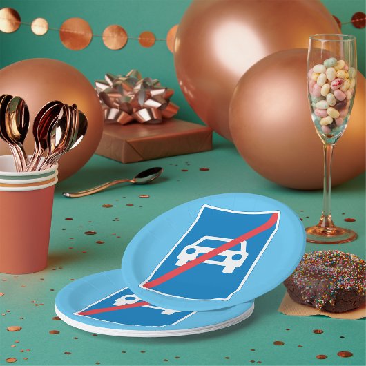 No Cars Sign ペーパープレート