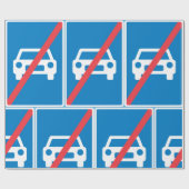 No Cars Sign ラッピングペーパー (フラット)