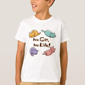 No Cat No Life! / Cute Loose Cat Illustration with Tシャツ