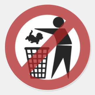 No Cats in the Bin Stickers ラウンドシール