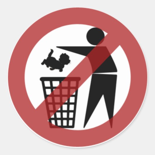 No Cats in the Bin Stickers ラウンドシール (正面)