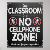No Cellphones Allowed Classroom Poster ポスター (正面)
