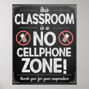No Cellphones Allowed Classroom Poster ポスター