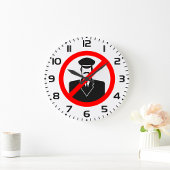 No Chauffeur Allowed Symbol Funny Warning ラージ壁時計