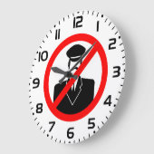 No Chauffeur Allowed Symbol Funny Warning ラージ壁時計 (傾斜)