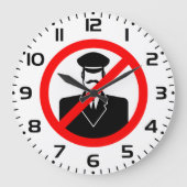 No Chauffeur Allowed Symbol Funny Warning ラージ壁時計 (正面)