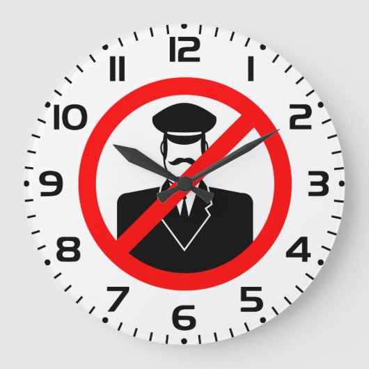 No Chauffeur Allowed Symbol Funny Warning ラージ壁時計 (正面)