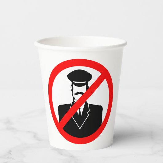No Chauffeur Allowed Symbol Funny Warning 紙コップ (正面)
