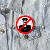 No Chauffeur Allowed Symbol Funny Warning 缶バッジ