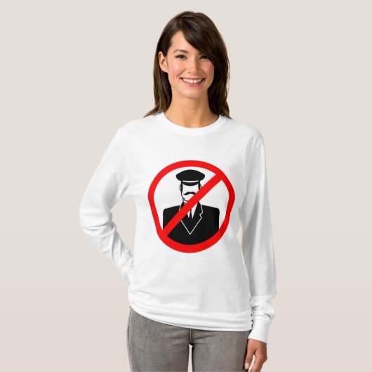 No Chauffeur Allowed Symbol Funny Warning Tシャツ (正面フル)