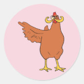 No Chicken Here ラウンドシール (正面)