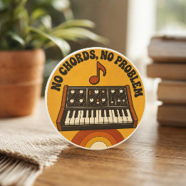 No Chords, No Problem – Synth Nerd Humor ラウンドシール