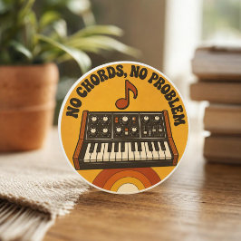 No Chords, No Problem – Synth Nerd Humor ラウンドシール