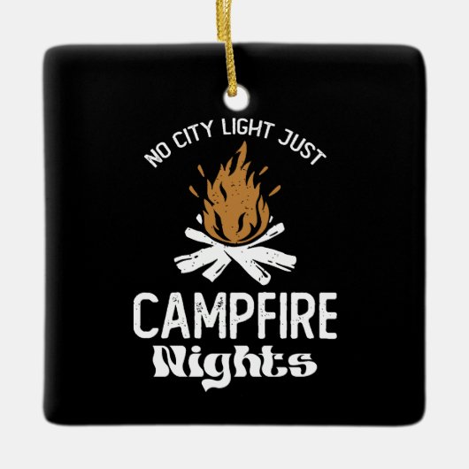 No City Light Just Camp Fire Nigovy セラミックオーナメント (正面)