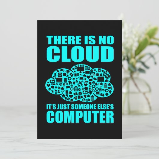 No Cloud Computer IT Tech Software Programmerギーク サンキューカード (スタンド正面)