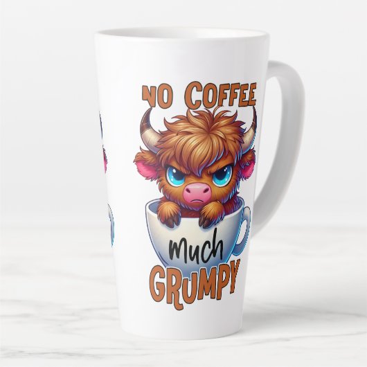 No Coffee Much Grumpy  カフェラテマグ (右アングル)