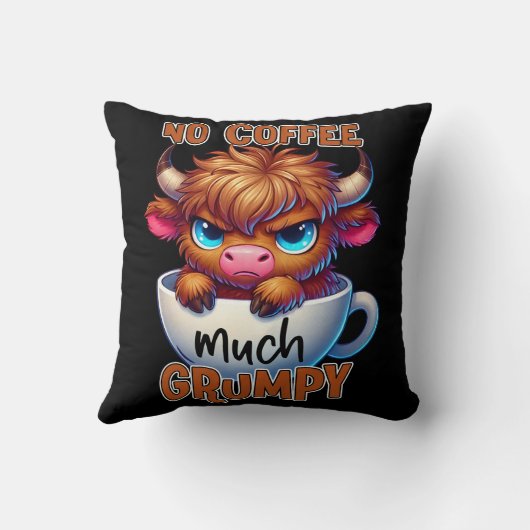 No Coffee Much Grumpy  クッション (裏面)