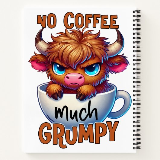 No Coffee Much Grumpy  ノートブック (裏面)