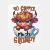 No Coffee Much Grumpy  フリースブランケット (正面)