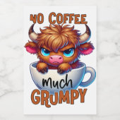 No Coffee Much Grumpy フードラベル (シングルラベル)