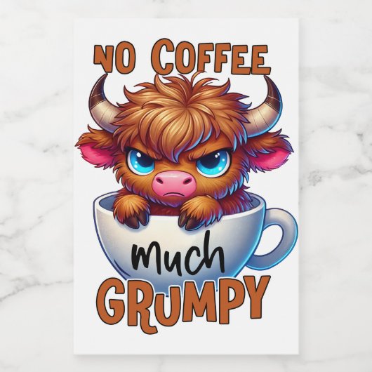 No Coffee Much Grumpy  フードラベル (シングルラベル)