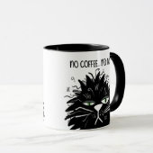 No Coffee Noトーキー疲れた黒い不機嫌猫おもしろい マグカップ (正面右)