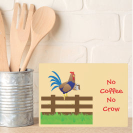 No Coffee No Crow Rooster フォトプラーク