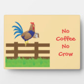 No Coffee No Crow Rooster フォトプラーク (正面)