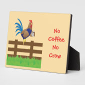 No Coffee No Crow Rooster フォトプラーク (側面)