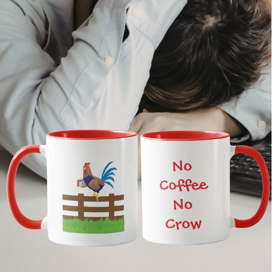 No Coffee No Crow Rooster マグカップ