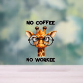 No coffee no workeeことわざおもしろいNo Coffee アクリルサイン (ニュートラル)
