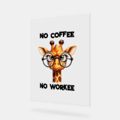 No coffee no workeeことわざおもしろいNo Coffee アクリルサイン (傾斜)