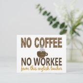 No Coffee No Workee英語先生 ポストカード (スタンド正面)