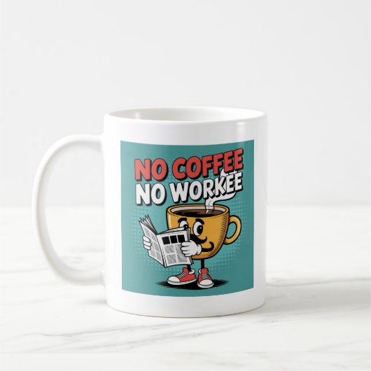 No Coffee No Workee コーヒーマグカップ (左)