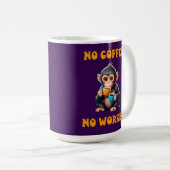 No Coffee No Workee Monkey Art コーヒーマグカップ (正面右)
