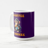 No Coffee No Workee Monkey Art コーヒーマグカップ (正面左)