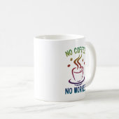 No Coffee No Workee Tシャツロングエプロン コーヒーマグカップ (正面右)