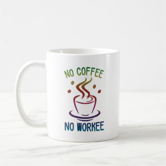 No Coffee No Workee Tシャツロングエプロン コーヒーマグカップ
