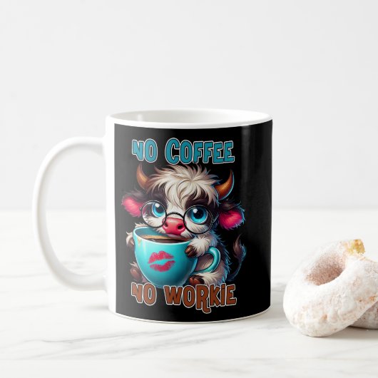 No Coffee No Workie コーヒーマグカップ (ドーナツ)