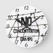 No Concentration Camps Clock ラウンド壁時計 (正面)