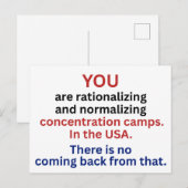 No Concentration Camps ICE Out ポストカード (正面/裏面)