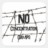 No Concentration Camps Sticker スクエアシール (正面)