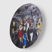 No Control Painting by Alfred Fox ラージ壁時計 (傾斜)