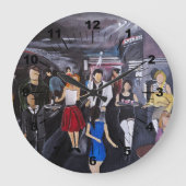 No Control Painting by Alfred Fox ラージ壁時計 (正面)