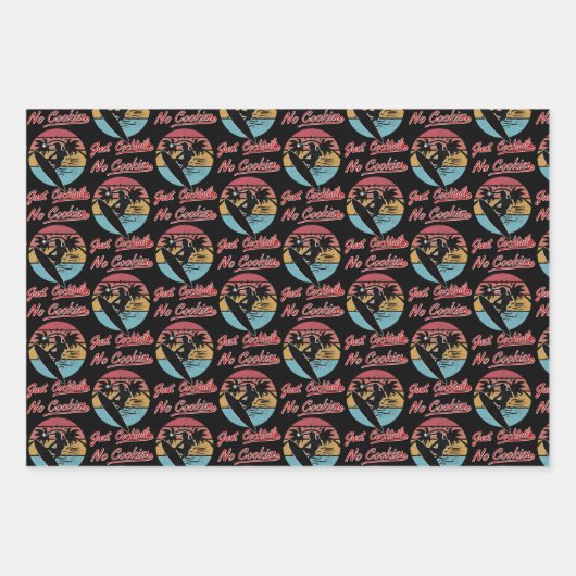 No Cookieジャストカクテルヴィンテージレトロサーファー ラッピングペーパーシート (正面2)