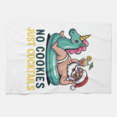 No Cookie Just Cocktails Santa Summer Christmas キッチンタオル (横)