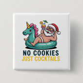 No Cookie Just Cocktails Santa Summer Christmas 缶バッジ (正面)